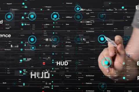 A Innovation futuristic digital data binary code background technology 写真素材