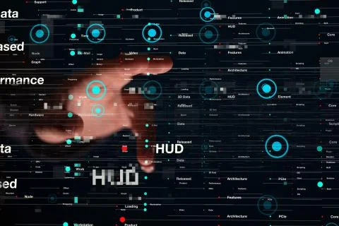 A Innovation futuristic digital data binary code background technology 写真素材