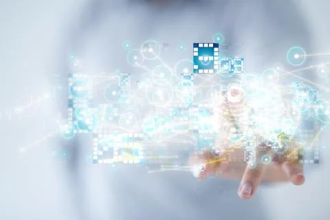 A Innovation futuristic digital data binary code background technology 库存照片