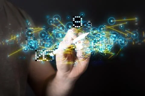 A Innovation futuristic digital data binary code background technology 스톡 사진