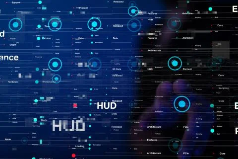 A Innovation futuristic digital data binary code background technology Stock Photos