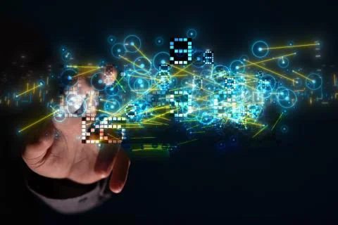 A Innovation futuristic digital data binary code background technology 库存照片