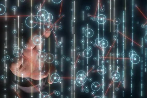 A Innovation futuristic digital data binary code background technology 库存照片