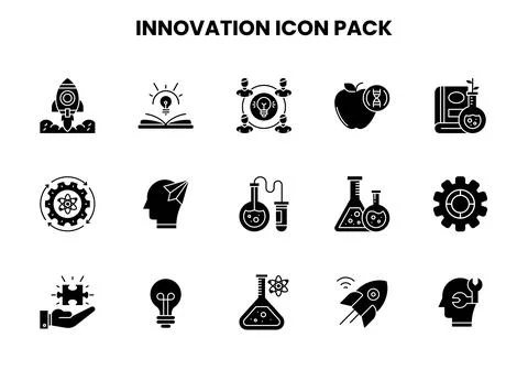 Innovation Glyph Bundle Icons Pack イラスト素材