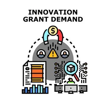 Innovation grant demand for business development funding 库存插图