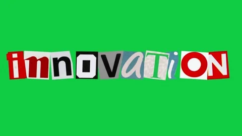 Innovation graphic text paper cut Stop Motion, magazine collage, ransom not.. Stock Footage 336824012