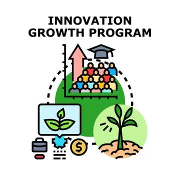 Innovation growth program concept developing successful business strategy Stock Illustration