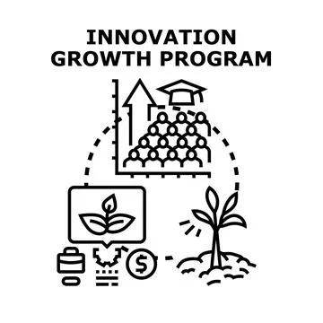 Innovation growth program concept developing successful business strategy Stock Illustration