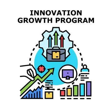 Innovation growth program developing business strategy Illustrazione stock