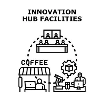 Innovation hub facilities vector concept illustrating business development Stock Illustration
