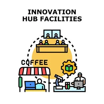 Innovation hub facilities vector concept illustrating business development Stock Illustration