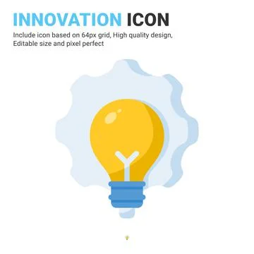 Innovation icon vector with flat color style isolated on white background Stock Illustration