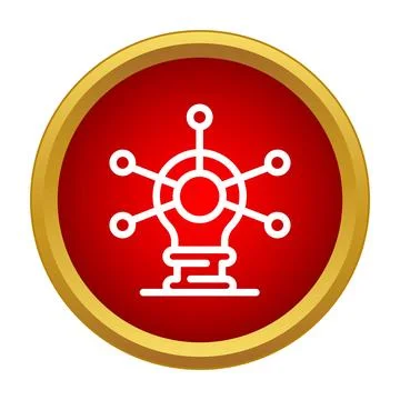 Innovation idea brainstorming connection lightbulb network icon Stock Illustration