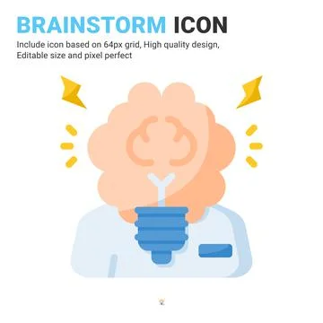 Innovation idea icon vector with flat color style isolated on white background Stock Illustration