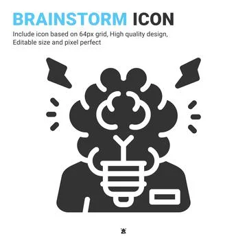 Innovation idea icon vector with glyph style isolated on white background Illustrazione stock