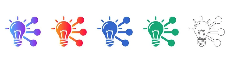 Innovation Idea Network Vector Icon Set icon set Illustration