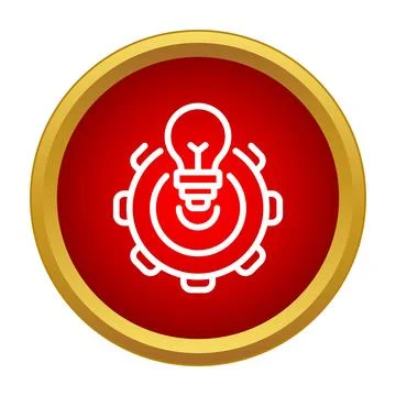 Innovation idea process icon on red button Illustrazione stock