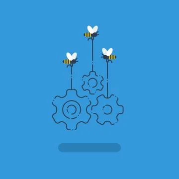 Innovation ideas, collaboration project, work together concept, open source Stock Illustration