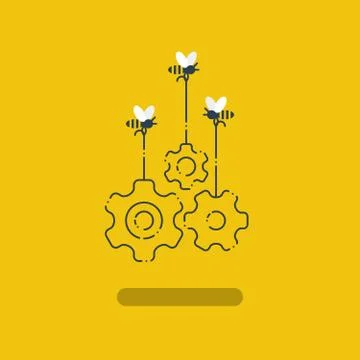 Innovation ideas, collaboration project, work together concept, open source Stock Illustration