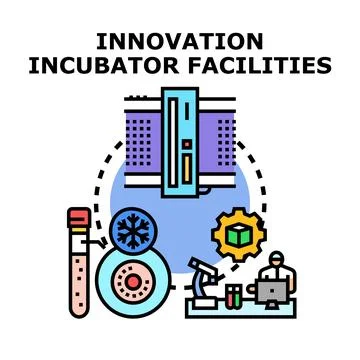 Innovation incubator facilities developing scientific technology solutions Stock Illustration