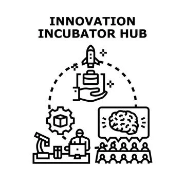 Innovation incubator hub developing start up business ideas Stock Illustration