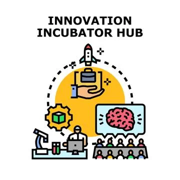 Innovation incubator hub developing start up business ideas Stock Illustration