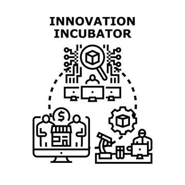 Innovation incubator process developing new business concepts Stock Illustration