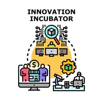 Innovation incubator process developing new business concepts Stock Illustration