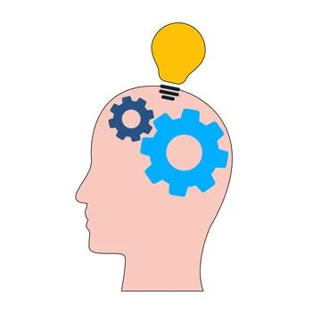 Innovation, invention and solution concept, light bulb with gear vector 3D .. Stock Illustration