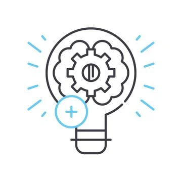 Innovation knowledge line icon, outline symbol, vector illustration, concept Stock Illustration