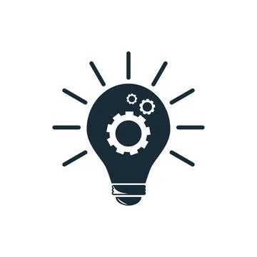 Innovation, Light Bulb and Cog Inside, Inspiration, Lamp, Light Bulb, Idea .. Stock Illustration