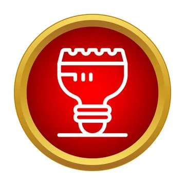 Innovation light bulb concept icon in a red circle Stock Illustration