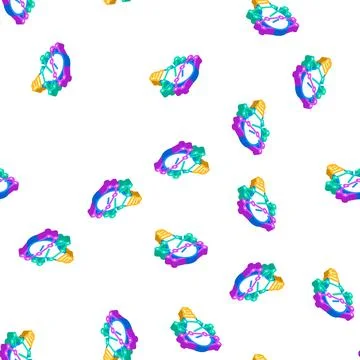 Innovation light bulb isometric icon seamless pattern Stock Illustration