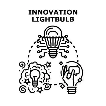 Innovation lightbulb concept creating future technology ideas Stock Illustration