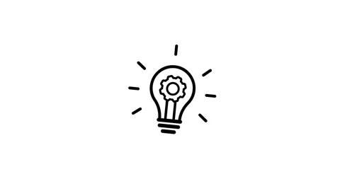 Innovation lightbulb with gear rotation icon animation Stock Footage 337651707