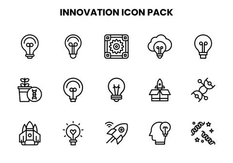 Innovation Line Graphics Icons Pack Stock Illustration