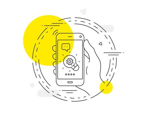 Innovation line icon. Light bulb with cog sign. Vector Stock Illustration