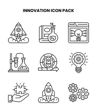 Innovation Line Icons Pack Illustrazione stock