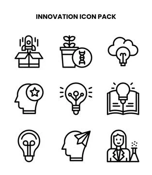 Innovation Line Scalable Icons Pack Stock Illustration