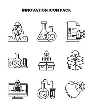 Innovation Line Vector Icons Pack Stock Illustration
