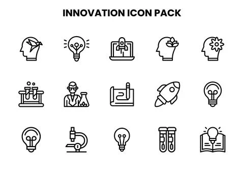 Innovation Line Vector Icons Pack イラスト素材