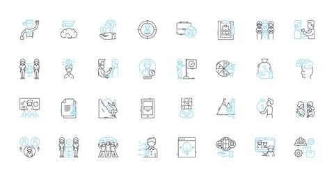 Innovation linear icons set. Creativity, Progress, Advancement, Novelty Stock Illustration