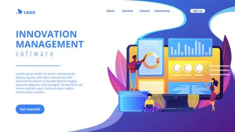 Innovation management software concept landing page. Stockillustratie