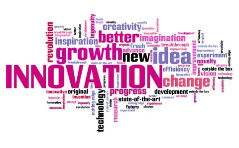 Innovation - modern technology issues and concepts word cloud illustration. W Stock Illustration