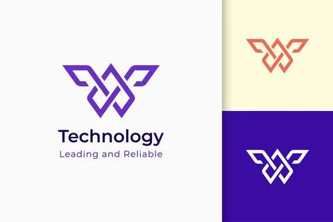 Innovation or intelligence logo in abstract shape represent technology Stock Illustration