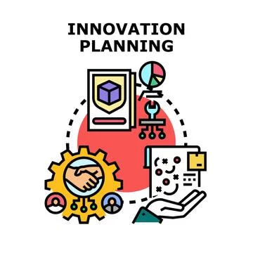 Innovation planning process creating new business solutions Stock Illustration