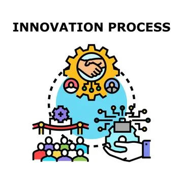 Innovation process developing new business ideas Stock Illustration