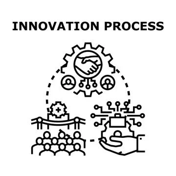 Innovation process developing new business ideas Stock Illustration