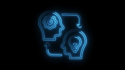 Innovation process neon concept animated brainstorming and knowledge sharin.. 库存影片 308903526