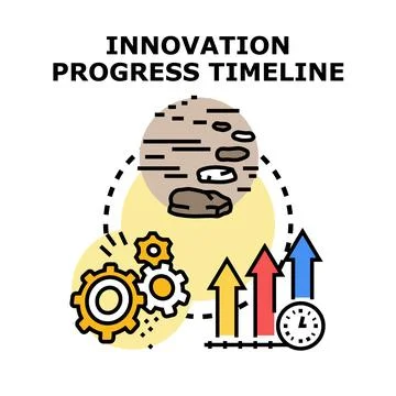 Innovation progress timeline developing business movement concept Stock Illustration